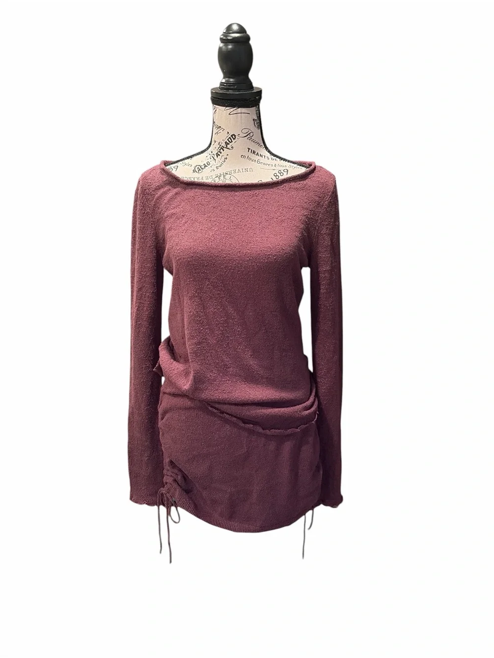 Free People Beach Cabo Sweater Skirt Set S Chocolate Brown Merlot Ruched Boho